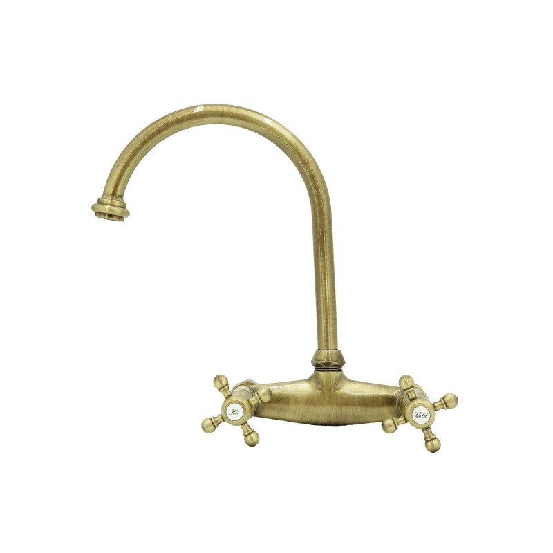Wasserhahn aus massivem Messing - 3012 Ulisse wandmontiert