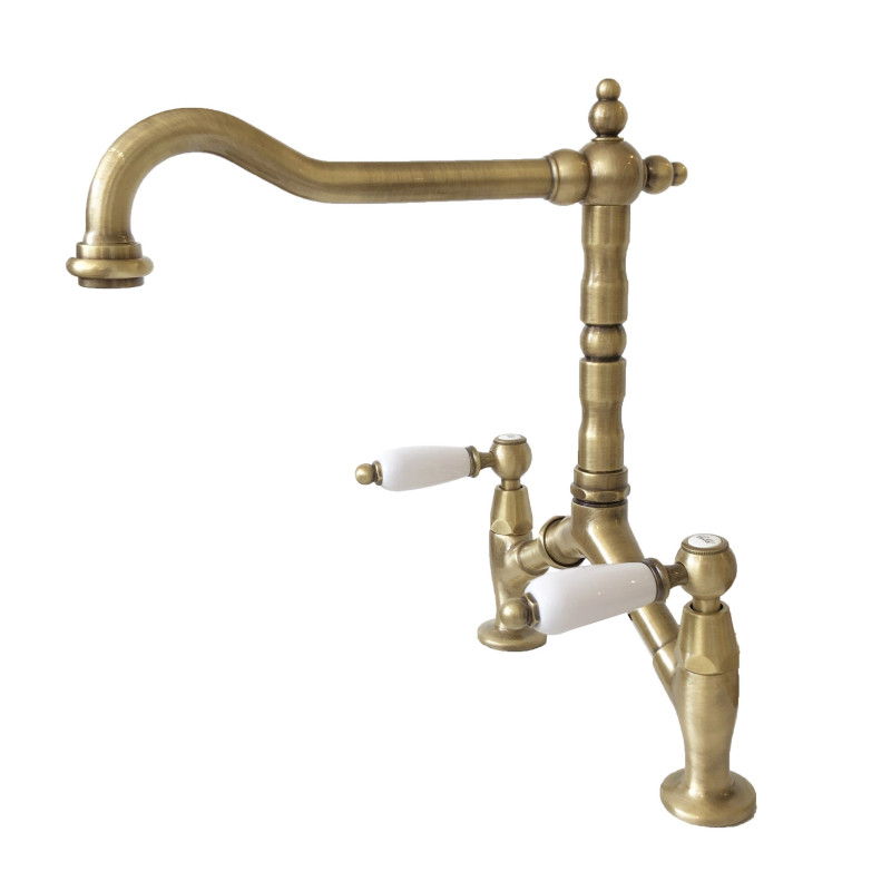 Rubinetti in ottone massiccio - Cucina 222 modello Penelope a ponte