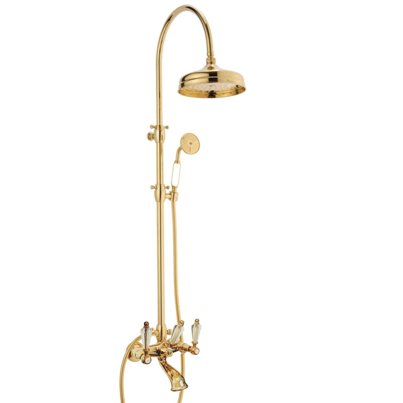 Shower Column With Bathtub Faucet In Solid Brass - Doccia arco + 6040 Dronning