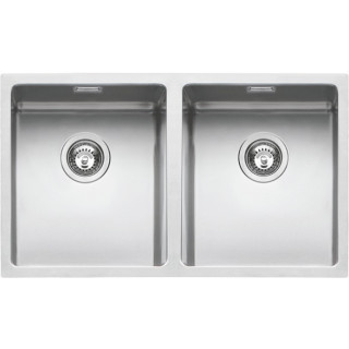 Fregadero de cocina cuadrado de acero 75×44 cm con radio "15"