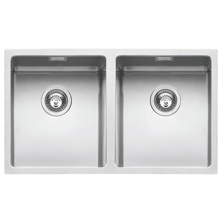 Fregadero de cocina cuadrado de acero 75×44 cm con radio "15"