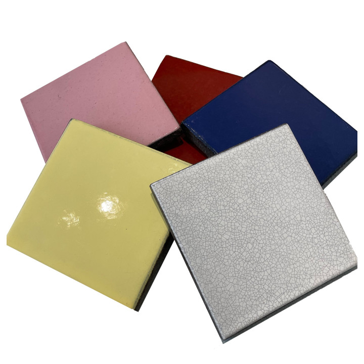 Glasbrikker i lavasten med glasur | Sæt med 13 underlag