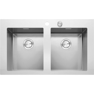 Stimmung 86 × 51 cm eingebautes Waschbecken 2 Schalen