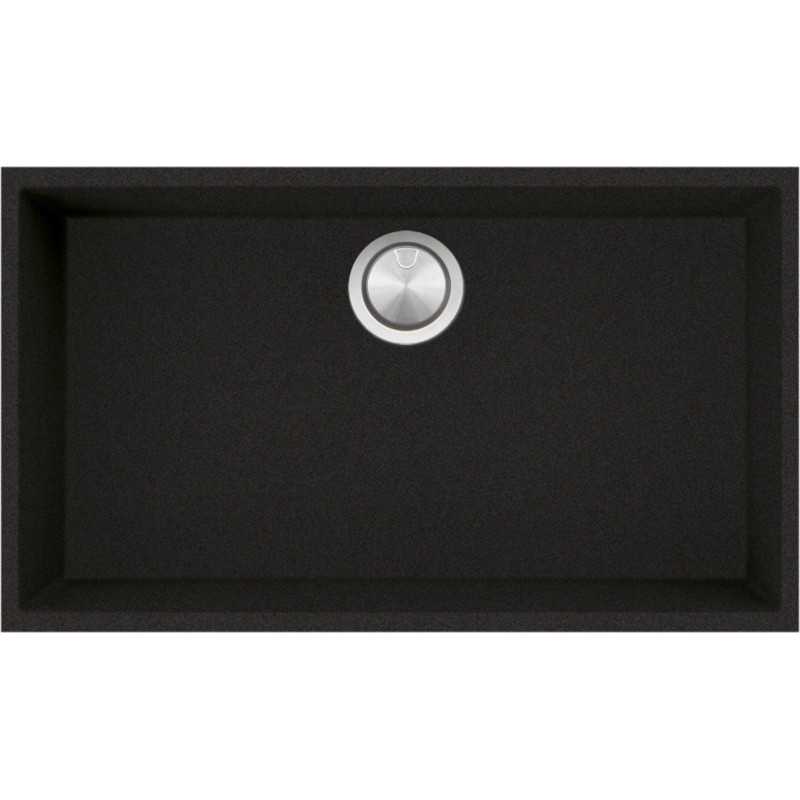 Évier de cuisine carré Soul 72,5×40 cm encastré noir