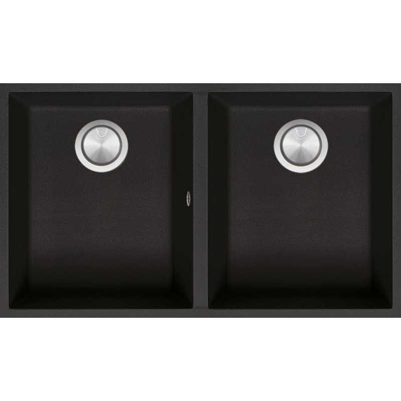 Кухонная раковина square Soul 72×39,5 см с нижним креплением черного цвета