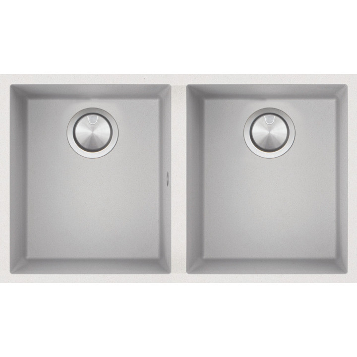 Køkkenvask firkantet Soul 72×39.5 cm undermonteret hvid