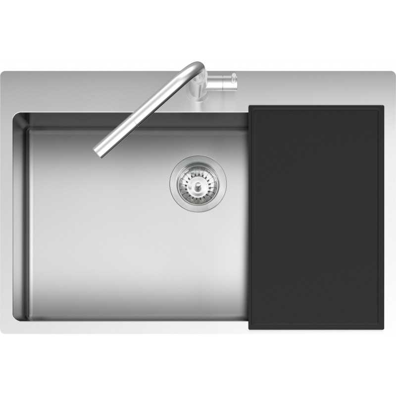Kitchen sink square B_Smart Kit 76x50,5 cm with radius “10”