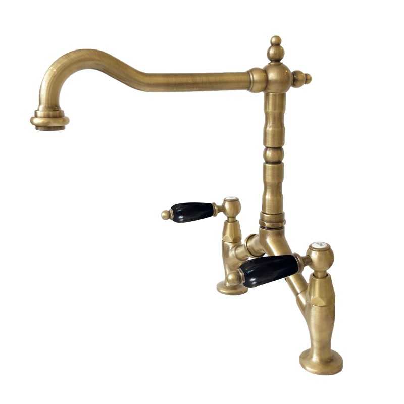 Faucets in solid brass - Cucina 222 Onyx bridge model