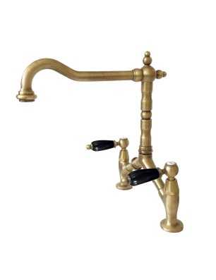 Faucets in solid brass - Cucina 222 Onyx bridge model