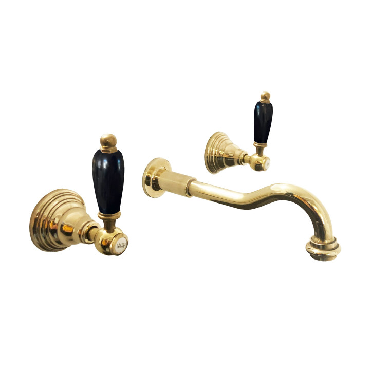 Armaturer i solid messing - 6018 Onyx vægmontering