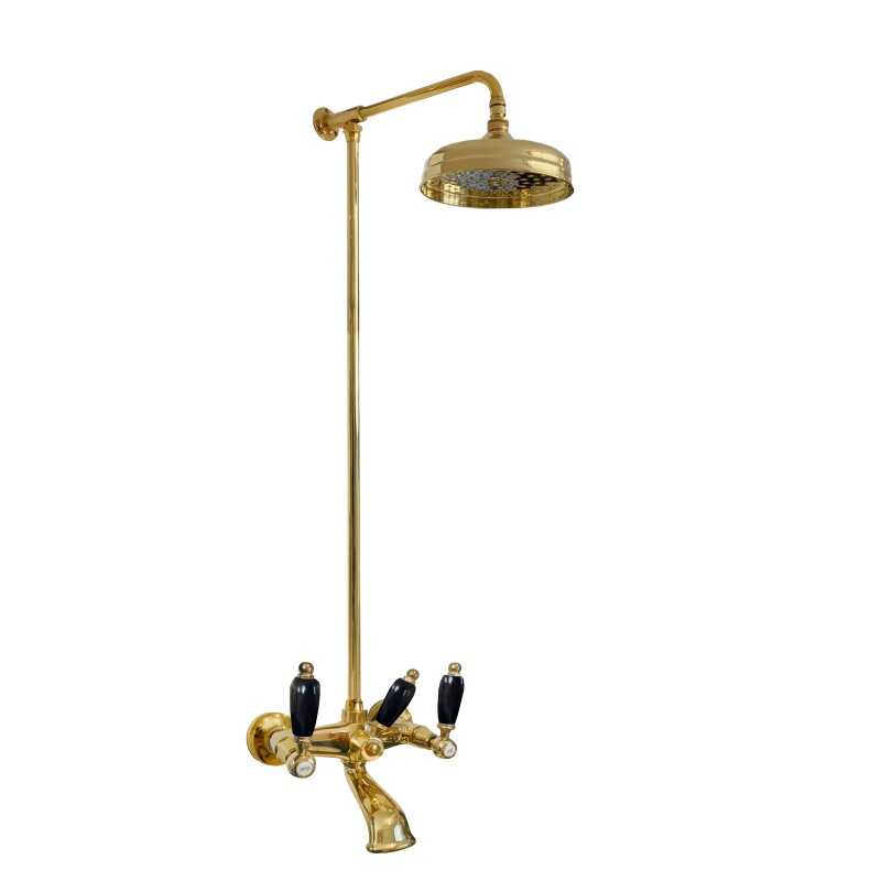 Faucets in solid brass - 777 + 6000 Onyx shower-bathtub