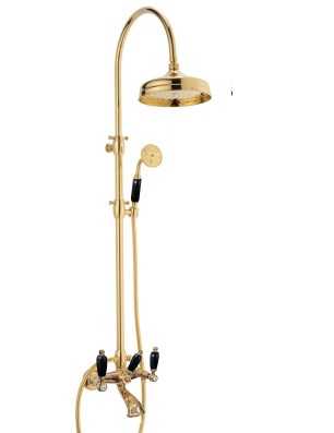 Faucets in solid brass - Doccia arco + 6040 Onyx shower-bathtub