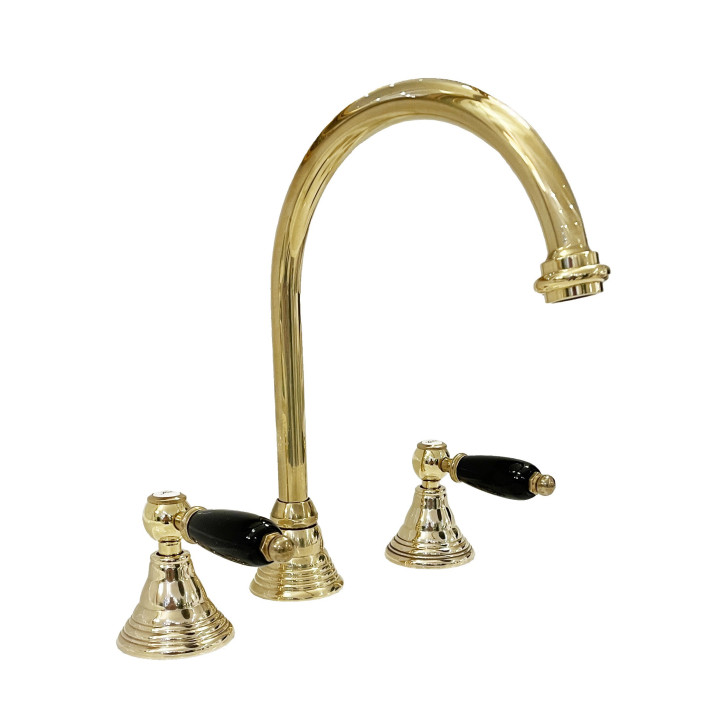 Armaturen aus massivem Messing - 6004 Onyx 3-Loch