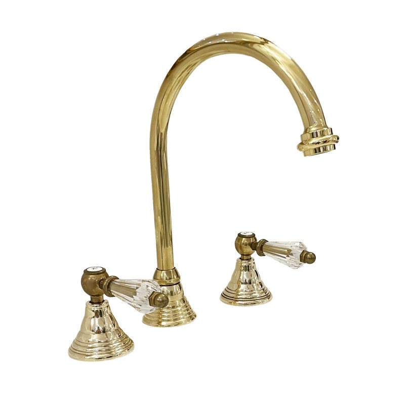 Faucet in solid brass - 6004 Dronning 3-holes Faucet in solid brass - 6004 Dronning 3-holes