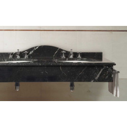 Konsol Cambridge Dubbeltvättställ – Naturlig Marmortvättställskonsol