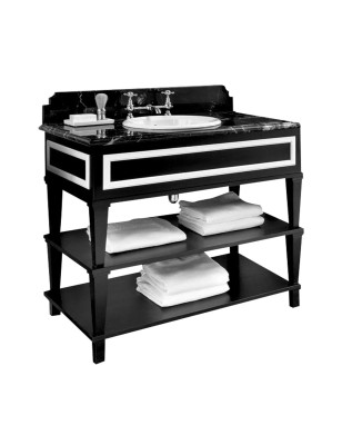 Nottingham 100 – Meuble-lavabo à étagères ouvertes avec dessus en marbre