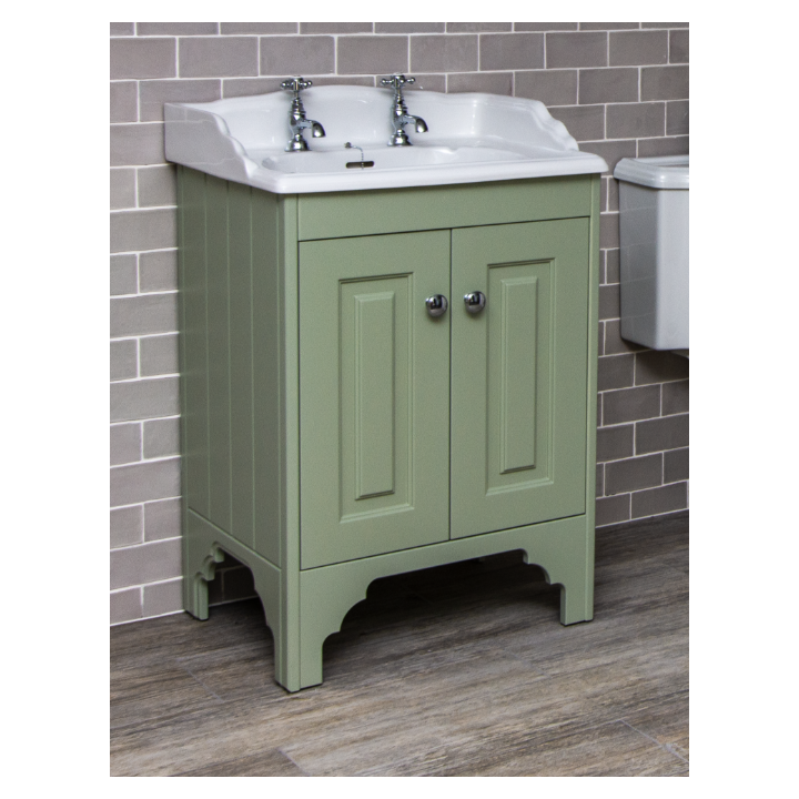 Victorian 635 Tocador – Gabinete de Baño Tradicional Compacto con Lavabo de Cerámica