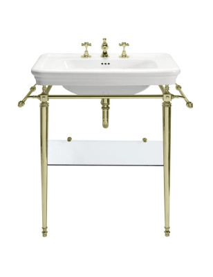 Lavabo sur cadre Venice Vergennes | Lavabo console classique en chrome, laiton, nickel, bronze, cuivre et or