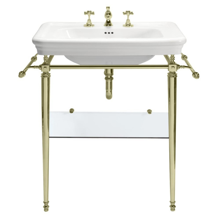 Lavabo su struttura Venice Vergennes | Classico lavabo a consolle in cromo, ottone, nichel, bronzo, rame e oro