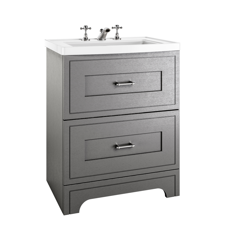 Fradley Large a 2 Cassetti – Mobile da Terra con Lavabo Integrato in Ceramica