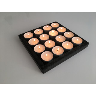 Bougeoir en pierre de lave 20 x 20 cm | Design brut et naturel