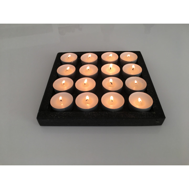 Lavasten lysestage 20 x 20 cm | Naturligt råt design