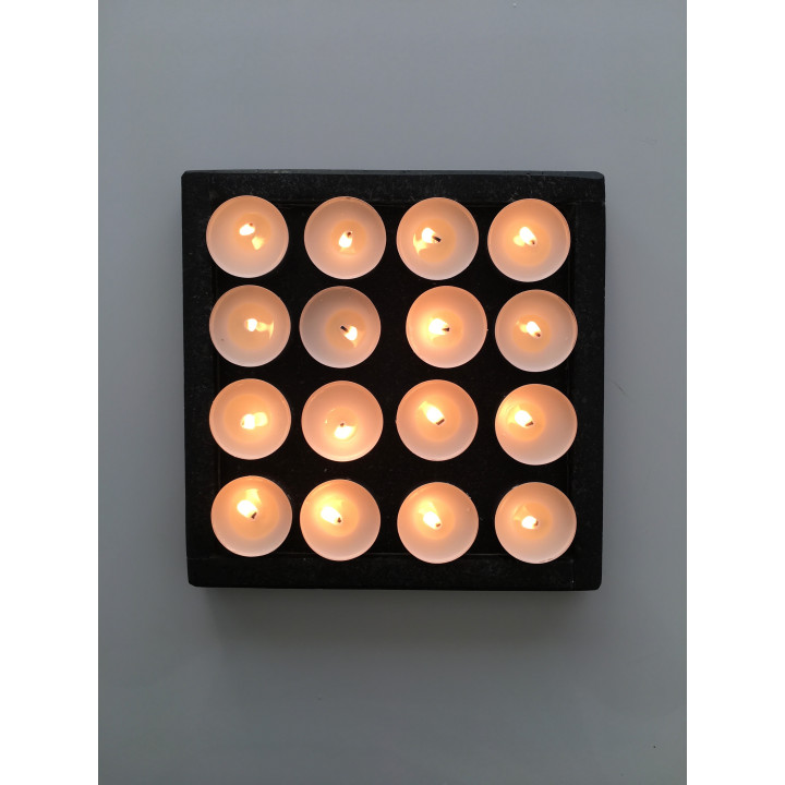 Bougeoir en pierre de lave 20 x 20 cm | Design brut et naturel