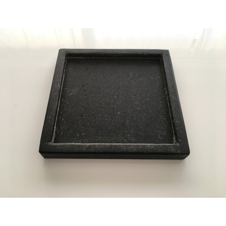 Bougeoir en pierre de lave 20 x 20 cm | Design brut et naturel
