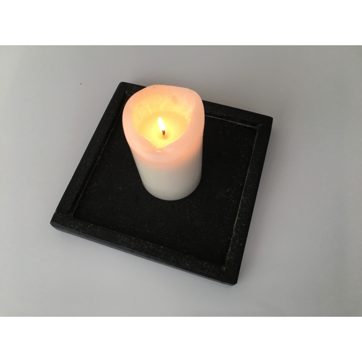 Lavasten lysestage 20 x 20 cm | Naturligt råt design