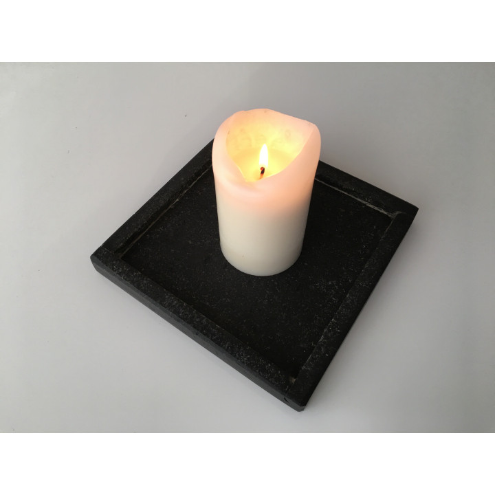 Lavasten lysestage 20 x 20 cm | Naturligt råt design