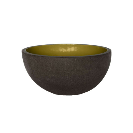 Lava stone round sink with glaze