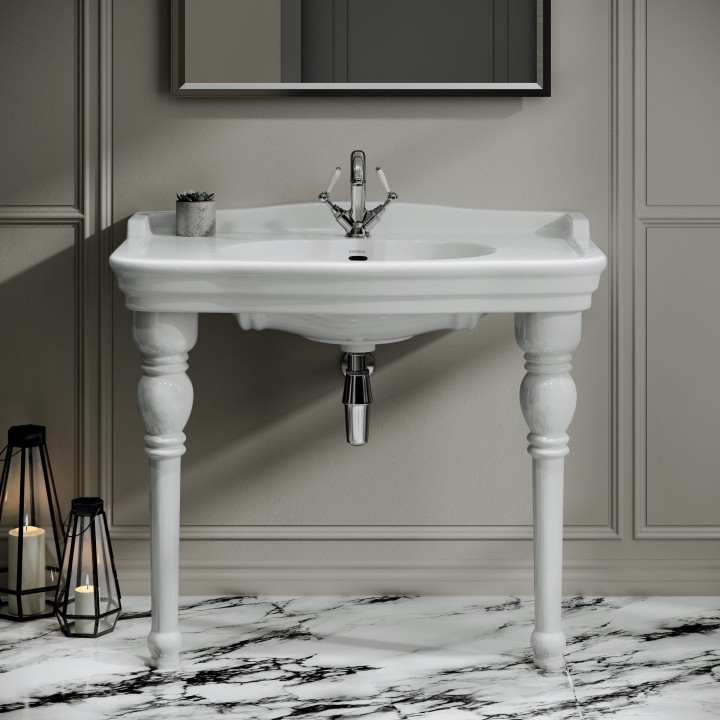 Console Regent 1000 mm – Lavabo de Consola Clásica de Cerámica