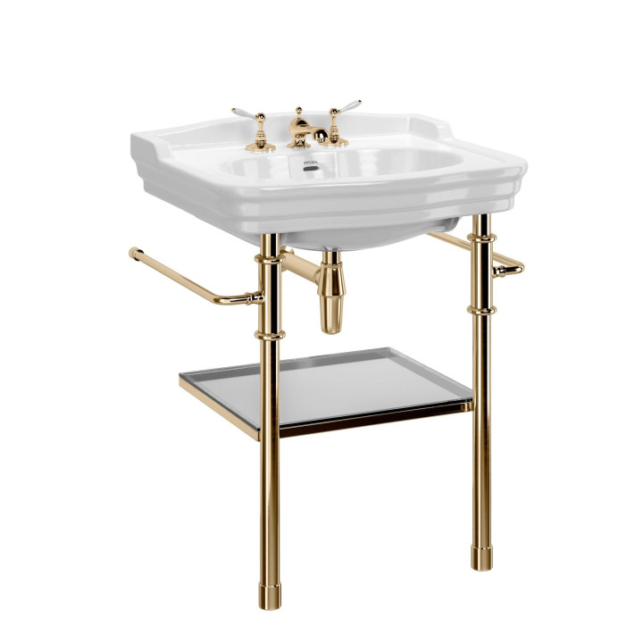 Charlotte 700 console basin on frame – Chrome, Brass, Nickel, Bronze, Copper & Gold