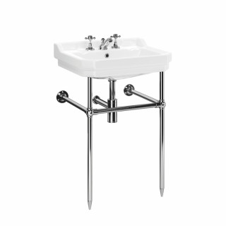 Lavabo sur cadre Lichfield – Lavabo console classique en chrome, laiton, nickel, bronze, cuivre et or