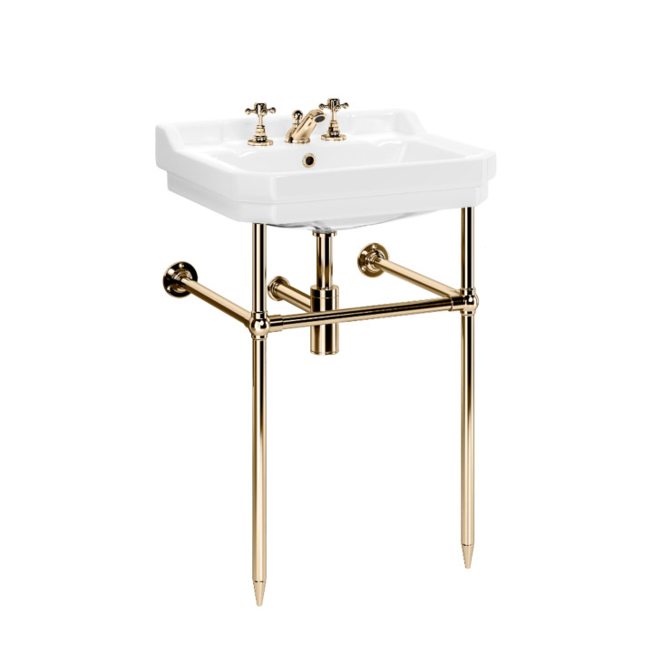 Lavabo sur console Lichfield – Lavabo console classique en chrome, laiton, nickel, bronze, cuivre et or