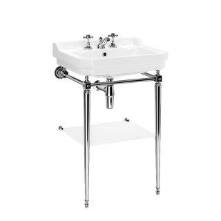Lavabo con estructura Buxton – Clásico lavabo consola con balda en cromo, latón, níquel, bronce, cobre y oro