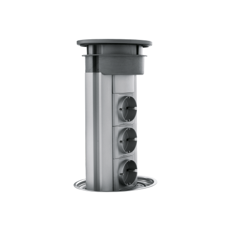 Round extractable power socket tower