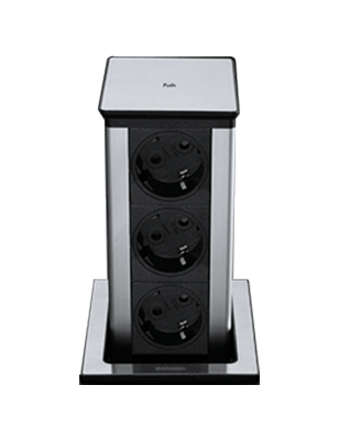 Square extractable power socket tower