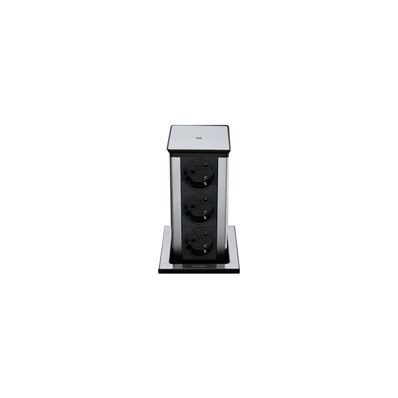 Square extractable power socket tower