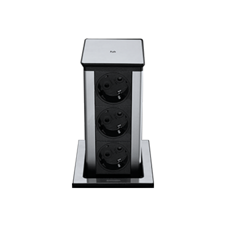 Square extractable power socket tower