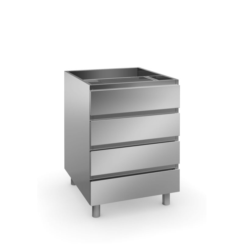 Cabinet 60 cm in stainless steel 4 drawers