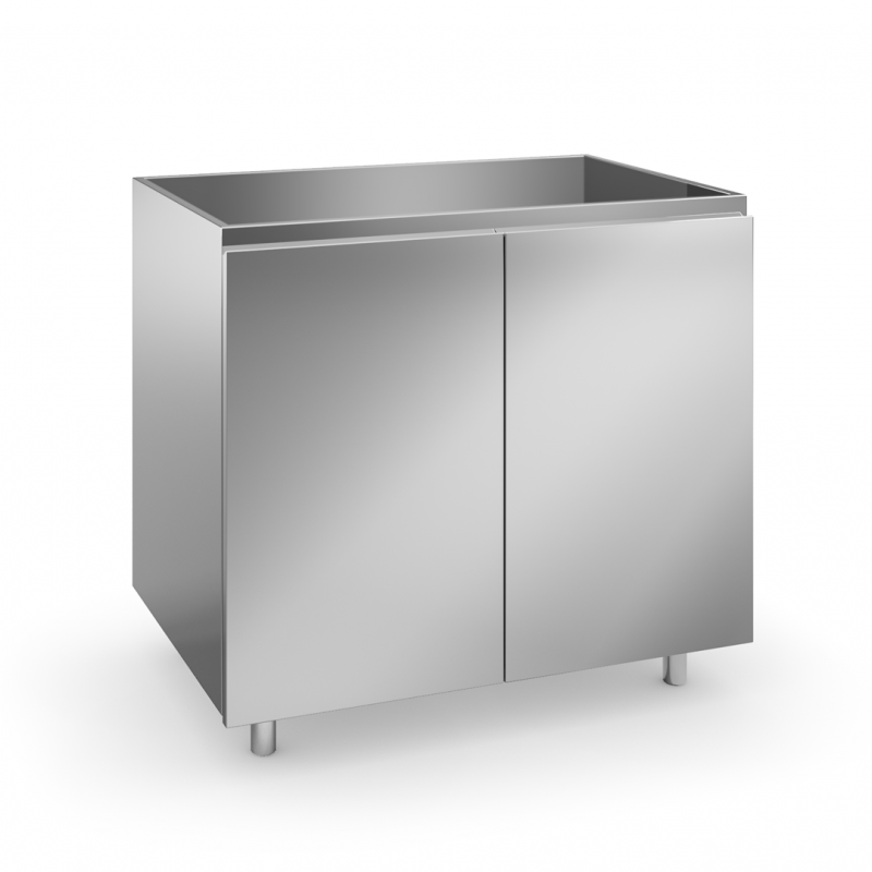 Cabinet 90 cm in stainless with door steel for sink
