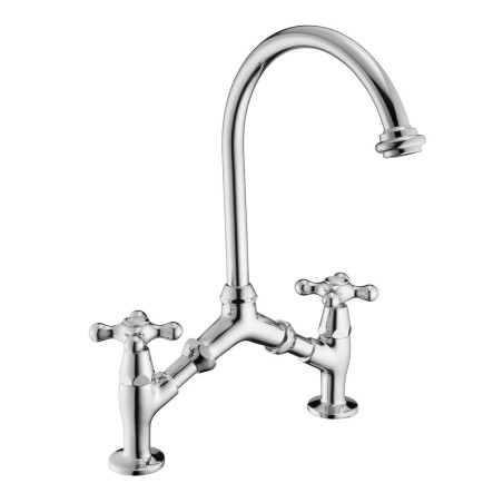 30577 Amélie – Solid-Brass Bridge Faucet with Gooseneck Spout