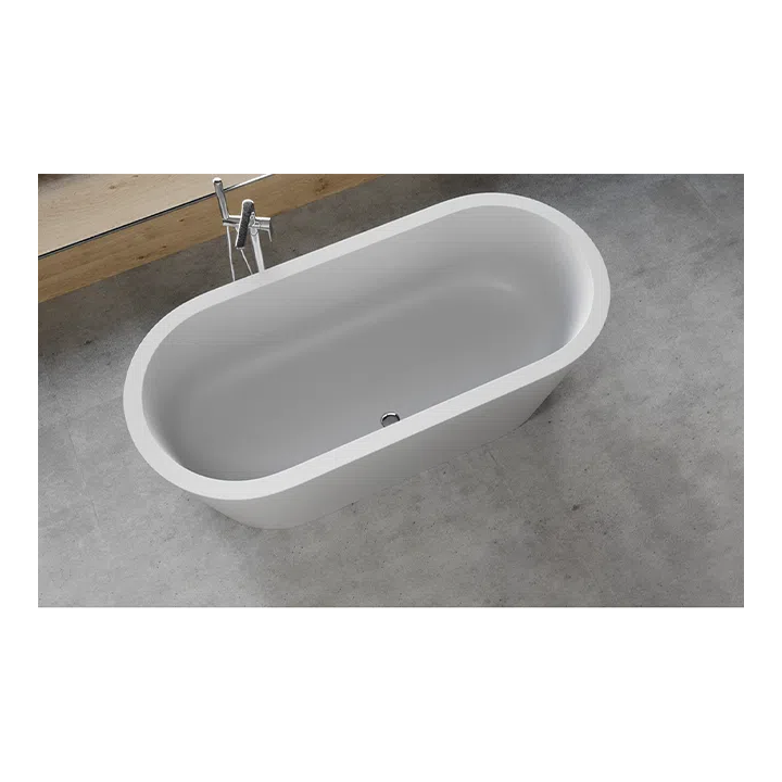 Badkar i kvarts – Perth | Fristående dubbeländad solid yta badkar