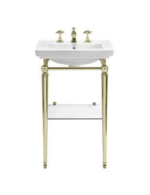 Washbasin on frame Astoria deco´ small with glass shelf