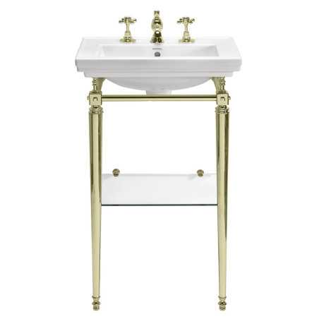 Washbasin on frame Astoria deco´ small with glass shelf