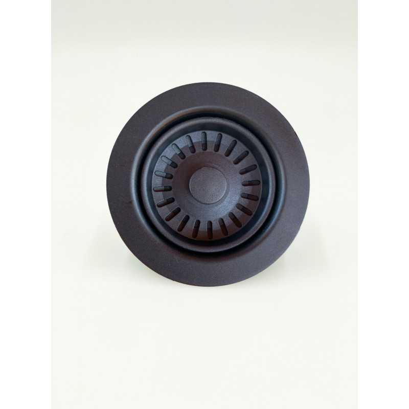 Strainer waste for kitchen sink mat black