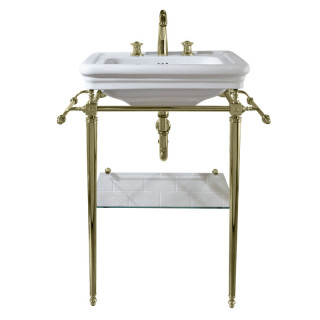 Lavabo sobre estructura Venice Vergennes pequeño | Lavabo de consola compacto en cromo, latón, níquel, bronce, cobre y oro