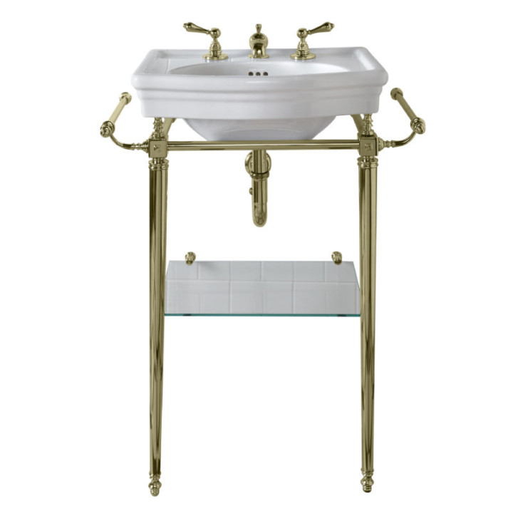 Waschbecken auf Gestell Venice Cloak | Kompaktes Konsolwaschbecken in Chrom, Messing, Nickel, Bronze, Kupfer & Gold