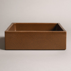 Glazed Lava Stone Rectangular Washbasin – Etna Sicily | Handmade